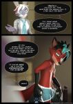 3d_(artwork) anthro axel_(striped_sins) big_ears black_hair blue_eyes body_hair bottomwear boxers_(clothing) boxers_only building canid canine cheerful chest_fur chest_hair chest_tuft clothed clothed_breasts clothing comic dialogue digital_media_(artwork) door duo english_text female fluffy fluffy_chest fox fur hair hi_res june_(striped_sins) lagomorph leporid male mammal multicolored_hair necktie pants pinup pose purple_body purple_fur rabbit red_body red_fur shirt striped_sins t-shirt teal_hair text topless topwear tuft two_tone_hair underwear underwear_only url white_hair willitfit