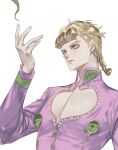  1boy aqua_eyes blonde_hair blue_eyes braid bug giorno_giovanna green_eyes jojo_no_kimyou_na_bouken ladybug leaf male_focus outstretched_hand solo vento_aureo yepnean 