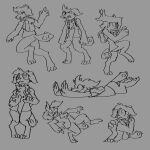  absurd_res angry anthro bodily_fluids canid canine canis crying diamond_dog_(mlp) domestic_dog expression_sheet falling female fetch_(revertigo) friendship_is_magic hi_res hugging_legs mammal my_little_pony revertigo scared sketch sketch_page sliding solo startled tears wave 