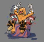 3_toes anthro bird_dog black_pawpads caine_(tadc) canid canine canis chest_tuft claws clothing domestic_dog feet foot_fetish for_a_head fur fur_tuft glitch_productions gloves gloves_only golden_retriever grey_background handwear handwear_only heterochromia hi_res humanoid hunting_dog laugh male mammal misterfuchs mostly_nude object_head open_mouth open_smile pawpads paws raised_arms restrained retriever scratch_(tadc) shirt simple_background smile solo_focus teeth the_amazing_digital_circus tickle_fetish tickle_torture tickling tickling_feet tickling_sides toe_claws toes tongue tooth_creature topwear tuft white_clothing white_gloves white_handwear wrist_grab yellow_body yellow_fur