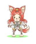  2017 anthro canid canine clothing crown derp_eyes dipstick_tail female fox fur hair koei_tecmo mammal markings owo red_body red_fur red_hair saikin_san simple_background solo tail_markings tamaki_(warriors) tiara warriors_(game_series) warriors_all-stars white_clothing 