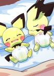  ambiguous_gender bedwetting bodily_fluids diaper duo genital_fluids hi_res nintendo pichu pok&eacute;mon pok&eacute;mon_(species) urine video_games wadorigi wet_diaper wetting young 