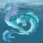 2023 2_horns 3_toes 4_fingers aquatic aquatic_dragon blue_eyes blurred_background claws digital_drawing_(artwork) digital_media_(artwork) disney dorsal_frill dragon feet female female_feral feral fin fingers frill_(anatomy) full-length_portrait fur hair hi_res horn long_hair long_neck long_tail looking_at_viewer mythological_creature mythological_scalie mythology opposable_thumbs portrait purple_hair quadruped raya_and_the_last_dragon scalie short_snout sisu_(ratld) slim_feral smile solo swimming tail tail_fin toes ulolin underwater unsigned water water_background white_hair