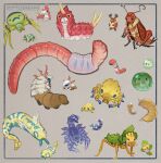  bug caterpillar cricket cuttledreams-bugs dunsparce earthworm joltik kricketot larva larvesta orthworm pokemon pokemon_(creature) scorpion sewaddle skorupi solosis species_connection spider spinarak worm wurmple 