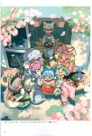  6+girls :3 :d absurdres ahoge angry animal_ears animal_hat ascot bad_source black_bow black_bowtie black_hair black_hairband black_ribbon blue_bow blue_bowtie blue_dress blue_eyes blue_hair blue_kimono blue_sash blush_stickers bottle bow bowtie brown_dress brown_hair cat_ears chen cherry_blossoms cirno closed_eyes collared_shirt cup daiyousei dango datemaki_(food) dress food fox_ears fox_tail frilled_kimono frilled_skirt frilled_sleeves frills gap_(touhou) grass green_dress green_eyes green_hair green_tea grey_hair hair_bow hair_ornament hairband hairclip hat hat_ribbon highres ice ice_wings japanese_clothes juubako kamaboko katana kimono kitsune konpaku_youmu konpaku_youmu_(ghost) kyuubi lobster long_hair long_sleeves looking_at_another looking_up medium_hair mob_cap moyazou_(kitaguni_moyashi_seizoujo) multiple_girls multiple_tails nekomata obi open_mouth pajamas petals pink_hair pink_pajamas puffy_short_sleeves puffy_sleeves purple_eyes red_ribbon ribbon saigyouji_yuyuko sandals sanshoku_dango sash scan shirt short_hair short_sleeves skirt smile socks sushi sweatdrop sword tabard tail tea third-party_source touhou translation_request triangular_headpiece two_tails v-shaped_eyebrows vacuum_cleaner wagashi wakizashi weapon white_shirt white_socks wings yakumo_ran yakumo_yukari yellow_ascot yellow_bow yunomi 