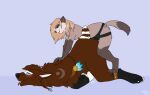 absurd_res anal anal_fluids anal_penetration anthro anthro_on_feral anthro_penetrating anthro_penetrating_feral areola ass_up bear bestiality bodily_fluids breasts caraluca claws digital_media_(artwork) duo feet female female_anthro female_penetrating female_penetrating_feral female_penetrating_male feral feral_penetrated fur genital_fluids genitals half-closed_eyes hi_res interspecies larger_feral larger_male larger_penetrated looking_pleasured male male/female male_feral male_penetrated mammal narrowed_eyes nipples nude object_in_ass paws pegging penetration sex sex_toy sex_toy_in_ass sex_toy_insertion simple_background size_difference smaller_anthro smaller_female smile strapon strapon_in_ass strapon_sex suel tail toe_claws toes tongue tongue_out toying_partner ursine wolvar