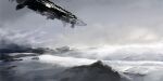  absurdres airborne_aircraft_carrier aircraft airship caldari_navy_(eve_online) caldari_state_(eve_online) capital_ship_(eve_online) carrier carrier_(eve_online) chimera_(eve_online) cloud cloudy_sky combat_ship_(eve_online) commentary day dome0802 english_commentary eve_online floating grey_theme highres horizon lai_dai_corporation_(eve_online) landscape military_vehicle mountainous_horizon no_humans outdoors science_fiction sky snow spacecraft support_ship_(eve_online) vehicle_focus 