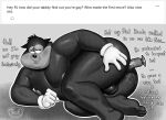 absurd_res anal anal_masturbation anal_penetration anthro backsack balls butt canid canine canis clothing dialogue digital_media_(artwork) dildo dildo_in_ass dildo_insertion disney domestic_dog english_text feet fingers fur genitals gloves gloves_only goof_troop half-closed_eyes handwear handwear_only hi_res implied_incest lube lube_on_dildo lying male mammal masturbation monochrome mostly_nude narrowed_eyes object_in_ass on_side overweight pecs penetration pj_(goof_troop) sex_toy sex_toy_in_ass sex_toy_insertion simple_background slightly_chubby slightly_chubby_anthro slightly_chubby_male solo text toes tush_(artist)