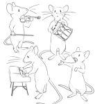  2021 anthro biped drum humanoid_hands jads_l_rutan keyboard_instrument mammal mouse multiple_poses murid murine musical_instrument percussion_instrument piano pose rodent simple_background singing solo white_background 