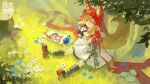  absurdres animal_ear_fluff animal_ears apple arknights arknights:_endfield black_boots blonde_hair boots braid braided_bangs bug butterfly cape child's_drawing chinese_commentary closed_mouth commentary_request doll drawing_(object) dress expressionless flower food fruit grass hair_ornament highres holding holding_doll hood hood_up hooded_cape jewelry low-tied_sidelocks necklace orange_hair red_cape rossi_(arknights) sidelocks sitting tail tooth_necklace tree tree_stump w-t white_dress wolf_ears wolf_girl wolf_tail 