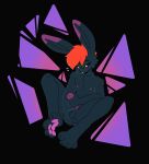anal anal_fingering anal_masturbation anthro balls black_body black_fur black_sclera erection fingering fur genitals hair half-closed_eyes hi_res humanoid_genitalia humanoid_penis lagomorph leporid looking_pleasured male mammal markings masturbation narrowed_eyes nude orange_hair pawpads paws penile penile_masturbation penis purple_markings purple_pawpads rabbit solo xing1
