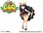  1girl black_eyes black_hair black_sandals black_shirt company_name copyright_logo copyright_notice eggshell_hat emil_chronicle_online hat holding holding_swim_ring innertube logo long_hair neckerchief nidoegg_alma official_art one-piece_swimsuit red_neckerchief sailor_collar sandals shiina_yuuto shirt sleeveless sleeveless_shirt solo swim_ring swimsuit white_background white_hat white_one-piece_swimsuit wristband 
