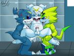 2024 absurd_res alex_(veemon) alex_the_demon_dragon anal anal_orgasm anal_penetration anthro anus balls bandai_namco black_sclera blue_body blue_eyes blue_scales bodily_fluids claws clothed clothing cum cum_in_ass cum_inside cum_on_own_penis cum_on_penis cum_on_self cum_while_penetrated dancing digimon digimon_(species) double_anal double_penetration ejaculation erection eyes_closed facial_markings fan_character fangs feet genital_fluids genitals grin group group_sex half-closed_eyes hands-free head_markings hi_res holding_another horn humanoid_genitalia humanoid_penis inside jewelry looking_at_another male male/male markings messy narrowed_eyes necklace nude open_mouth open_smile orgasm orgasm_face partially_clothed penetration penile penile_penetration penis penis_in_ass penises_touching pulsemon saliva saliva_on_tongue saliva_string scales sex shiromon_(character) shiromon_(veemon) shirt simultaneous_orgasms smile speaker standing standing_sex sveemon tail tank_top teeth text threesome toe_claws toes tongue tongue_out topwear trio two_tone_tail veemon white_body white_scales yellow_body yellow_skin