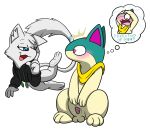 2025 3_toes 4_fingers alpha_channel anthro balls becoming_erect biped black_clothing black_hoodie black_topwear blue_body blue_eyes blue_fur blue_markings blush bottomless bottomless_anthro bottomless_female clothed clothed_anthro clothed_female clothed_male clothing digital_media_(artwork) duo emanata english_text eye_contact fan_character feet felid feline female fingers fur generation_1_pokemon generation_2_pokemon genitals green_eyes grey_body grey_ears happy heterochromia hoodie inner_ear_fluff legendary_pokemon levitation looking_at_another male mammal markings mew_(pokemon) mostly_nude multicolored_tail nintendo open_mouth penis pink_blush pink_inner_ear pink_tongue pokemon pokemon_(species) quilava quilsy red_eyes red_penis red_spots red_tongue scarf scarf_only semi-anthro simple_background sitting spots ssecrets151 striped_markings striped_tail stripes surprised tail tail_markings tan_balls tan_body tapering_penis text thought_bubble toes tongue topwear transparent_background tuft two_tone_tail white_body white_ears white_fur white_inner_ear white_inner_ear_fluff wide_eyed yellow_scarf yuki_(side_b)