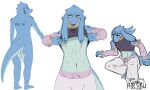 absurd_res anthro arekuzzz_(artist) female hi_res lizard multiple_poses pose reptile scalie solo standing zwei_(tsuki_ga_michibiku_isekai_douchuu)