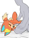  absurd_res animal_crossing anthro audie_(animal_crossing) blush breasts canid canine canis duo female fur genitals hi_res human kemokin_mania male male/female mammal nintendo nude orange_body penis video_games wolf 
