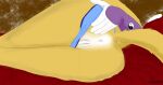  anthro anus bandai_namco bed butt clothing clothing_aside digimon digimon_(species) female fluffy fluffy_tail fur furniture furry_tail genitals hi_res lying on_bed on_side panties panties_aside pussy raised_tail renamon solo spread_butt spreading thighs underwear underwear_aside 