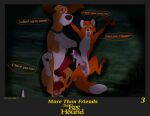after_anal after_sex animal_genitalia animal_penis anthro anus balls bodily_fluids canid canine canine_genitalia canine_penis canis comic copper_(tfath) cum cum_from_ass cum_in_ass cum_inside cum_on_penis cum_string dialogue digital_media_(artwork) disney domestic_dog duo ejaculation english_text erection feet fox fur gaping gaping_anus genital_fluids genitals hi_res holidaypup hunting_dog i_love_you knot leaking_cum lying male male/male mammal on_back pawpads paws penis red_fox romantic romantic_couple scent_hound smile speech_bubble spread_legs spreading tail text the_fox_and_the_hound tod_(tfath) toes tongue tongue_out true_fox