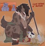  absurd_res akataguy ambiguous_gender antelope anthro bodily_fluids bovid breasts dominant dominant_female duo female gazelle gnoll group hi_res hyena intersex intersex/male larger_female male male/female mammal mawplay overweight saliva size_difference 