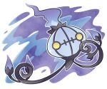  chandelier chandelure commentary_request fire full_body katanagi1129 looking_at_viewer no_humans outline pokemon pokemon_(creature) purple_fire solo yellow_eyes 