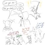  2021 anthro biped cloak clothing comic crown duo english_text eyes_closed ghost_of_a_tale hammer jads_l_rutan mammal murid murine rat rodent rolo_(ghost_of_a_tale) silas_(ghost_of_a_tale) simple_background text tools white_background 