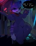 2026 3_toes absurd_res abyss_creature_(artist) ambiguous_anthro ambiguous_gender anthro barefoot belly biped black_nose black_speech_bubble blue_body blue_ears blue_eyes blue_fur blue_tail blush blush_lines city colored cool_colors countershade_face countershade_fur countershading cute_fangs detailed_background dialogue digital_media_(artwork) dipstick_tail fangs feet front_view full-length_portrait fur heart_print heart_symbol hi_res humanoid_hands kemono kerchief kerchief_only korean_text looking_at_viewer mammal markings mostly_nude multicolored_body multicolored_fur multicolored_tail neckerchief neckerchief_only neckwear neon_lights neon_sign night open_:3 outside pawpads pear-shaped_figure pink_inner_ear pink_pawpads portrait procyonid propositioning question raccoon red_kerchief red_neckerchief ring_(marking) ringed_tail shaded sign solo speech_bubble standing striped_markings striped_tail stripes tail tail_markings talking_to_viewer teeth text thick_thighs toes translated urban white_body white_countershading white_fur white_tail white_tail_tip wide_hips