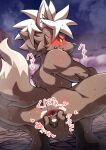 0508madaramoyou 2025 5_fingers absurd_res anal_fluids anthro anus arm_tuft balls biped blush blush_lines bodily_fluids body_blush brown_balls brown_body brown_fur brown_tail butt butt_blush canid canine canis cheek_tuft crouching digital_media_(artwork) domestic_dog elbow_tuft facial_tuft fangs fingers fur genitals hair hi_res inner_ear_fluff lifewonders looking_back looking_down male male_anthro mammal multicolored_tail muscular muscular_anthro muscular_male nude nude_anthro nude_male open_mouth orange_sclera pointy_ears prick_ears raised_tail rear_view red_eyes solo spread_anus spreading sweat sweatdrop sweaty_body sweaty_butt sweaty_face sweaty_legs tadatomo_(tas) tail teeth tokyo_afterschool_summoners tuft white_hair white_tail