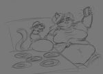  after_eating anthro anthro_on_feral belly belly_on_table bestiality big_belly big_breasts booth_seating breasts catti_(deltarune) chubby_cheeks clothed clothed_feral clothing clothing_lift deltarune duo dymdraws eyewear fangs female feral flabby_arms front_view furniture greyscale hair huge_breasts jockington_(deltarune) looking_at_object looking_at_phone male male/female monochrome obese obese_anthro obese_female obese_feral obese_male open_mouth open_smile overweight overweight_anthro overweight_female overweight_feral overweight_male plate raised_clothing raised_shirt raised_topwear reptile scalie selfie shirt shirt_lift simple_background sitting smile snake sunglasses table taking_selfie thick_thighs three-quarter_view tight_clothing tight_shirt tight_topwear topwear undertale_(series) video_games weight_gain whiskers 