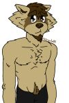  anthro body_hair chin_tuft domestic_ferret facial_markings facial_tuft happy_trail head_markings male mammal markings mustela mustelid musteline procyonid raccoon snoiller_fitzroy snoiller_fitzroy_(artist) solo true_musteline 