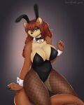  absurd_res anthro blush bra breasts bunny_costume butt clothing costume female fishnet fur hi_res hierophant_green_(artist) invalid_tag lace lagomorph legwear leporid lingerie lutrine mammal mustelid nsfw nude panties rabbit solo stockings tail thick thick_thighs underwear 