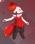  3_toes 4_fingers absurd_res ankle_tuft anthro arthropod bags_under_eyes black_body black_fur blood blush bodily_fluids braixen breast_wound breasts chest_tuft corpse death digitigrade dipstick_tail dominator_(typicaldork) e254e ear_tuft elbow_tufts facial_tuft fan_character feet female feral fingers floor fur glistening glistening_body half_lidded_eyes hard_vore hi_res insect leg_tuft lying markings multicolored_body multicolored_fur naturally_censored nintendo nipples nude on_back open_mouth orange_body orange_fur pincers pink_nipples pok&eacute;mon pok&eacute;mon_(species) red_body red_fur red_nose segmented_body small_breasts solo tail_markings tile tile_floor toes tongue tuft video_games vore white_body white_fur 