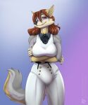  5:6 absurd_res akira_volfsar anthro big_breasts breasts canid canine canis crossed_arms female hi_res jackal mammal purple_eyes rebecca_(megablaze22) solo 