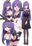  1girl absurdres ahegao animal_ear_hairband animal_ears arm_under_breasts bikini black_bikini black_gloves black_pantyhose black_serafuku black_shirt black_shoes black_shrug black_skirt blush bow bowtie breasts carrot_hair_ornament cleavage closed_mouth commentary_request covered_navel drooling fake_animal_ears food-themed_hair_ornament gloves hair_intakes hair_ornament hairband half_gloves highres holding_own_skirt large_breasts leaning_forward long_hair long_sleeves looking_at_viewer miniskirt muv-luv muv-luv_girls_garden neckerchief open_mouth pantyhose pizzasi pleated_skirt rabbit_ear_hairband rabbit_ears red_bow red_bowtie red_eyes red_neckerchief rolling_eyes sailor_collar school_uniform serafuku shirt shiun_saya shoes shrug_(clothing) simple_background skirt smile standing swimsuit thigh_strap thighs two_side_up white_background white_sailor_collar 