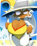anthro beach big_breasts bloons_tower_defense breasts brown_inner_ear clothing duo eyebrows female fur goatboydraws hair haplorhine hi_res huge_breasts long_hair long_tail mammal monkey ninja_kiwi one-piece_swimsuit outside primate swimwear tail thick_eyebrows toony vein veiny_breasts white_body white_ears white_eyebrows white_fur white_hair white_tail wizard_monkey_(bloons)