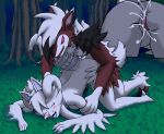  absurd_res anthro arm_grab black_body black_fur blackwing97 blush bodily_fluids claws collar cum cum_in_pussy cum_inside doggystyle duo female fluffy fluffy_tail from_behind_position fur genital_fluids grass hi_res hybrid legendary_pok&eacute;mon looking_pleasured lycanroc male male/female midnight_lycanroc nintendo obstagoon open_mouth penetration plant pok&eacute;mon pok&eacute;mon_(species) rachel_kusumirai rear_view reshiram sex tongue tongue_out vaginal vaginal_penetration video_games white_body 