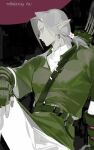 1boy belt closed_mouth earrings fingerless_gloves gloves highres jewelry limited_palette link long_sleeves looking_ahead male_focus octahooves pointy_ears ponytail quiver signature solo the_legend_of_zelda the_legend_of_zelda:_ocarina_of_time 