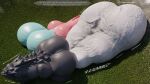16:9 3d_(artwork) a3person animal_genitalia anthro ball_size_difference balls balls_expansion big_balls big_penis bonzaipalmtree comparing competition dialogue digital_media_(artwork) dragon drash_(character) duo english_text expansion feral genital_expansion genitals hi_res huge_balls huge_penis hyper hyper_balls hyper_genitalia hyper_penis immobile knot knotted_penis macro_balls macro_penis male multi_balls multi_genitalia mythological_creature mythological_scalie mythology outside penile_spines penis penis_expansion penis_size_difference scalie sequence sheath sitting_on_balls size_difference text transformation vein veiny_balls veiny_penis widescreen zai_(bonzaipalmtree)