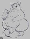  anthro balls belly chubby_cheeks condom cricetid fat_arms genitals hammond_(overwatch) hamster hi_res male mammal moobs navel overweight overweight_male penis rodent sexual_barrier_device solo thick_thighs vein veiny_balls whiskers wide_hips xatanlion 