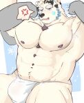 abs angry anthro arms_held_back asian_clothing bear blue_eyes bodily_fluids chest_tuft clothed clothing duo east_asian_clothing fundoshi fundoshi_only fur fur_tuft g-1ahar hands_behind_head hi_res jack_frost_(tas) japanese_clothing lifewonders male male/male mammal multicolored_body multicolored_fur pecs pinup pose simple_background slightly_chubby slightly_chubby_anthro slightly_chubby_male snowflake solo_focus sweat sweatdrop tokyo_afterschool_summoners topless tuft underwear underwear_only upset white_body white_fur winter