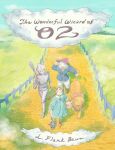  1girl 2boys animal axe basket blue_dress braid brown_hair cloud commentary_request copyright_name cowardly_lion dog dorothy_gale dress fence hat highres holding holding_axe holding_basket kawai_mina lion multiple_boys outdoors picket_fence red_hat red_shoes scarecrow scarecrow_(the_wizard_of_oz) shoes terrier_(dog) the_wizard_of_oz tin_man_(the_wizard_of_oz) toto_(the_wizard_of_oz) twin_braids wooden_fence yellow_brick_road 