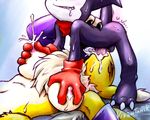  cum_in_mouth deep_throat deepthroat digimon furry impmon lactation mouthfuck oral renamon tagme 