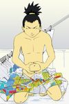  artist_request lowres naked nara_shikamaru naruto nude penis shower_curtain sweat 