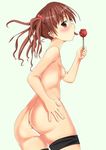  ass brown_hair censored eating hands hazuki_natena licking nude shirai_kuroko solo to_aru_kagaku_no_railgun to_aru_majutsu_no_index tongue yellow_eyes 