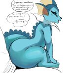  absurd_res bestiality black_nose blue_body blue_eyes butt dialogue digitigrade duo eeveelution eyebrows eyelashes female feral hi_res isolatedartest male male/female nintendo on_lap pok&eacute;mon pok&eacute;mon_(species) sitting_on_lap thick_thighs vaporeon video_games wide_hips 