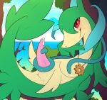 anthro bodily_fluids closed_smile colored digital_media_(artwork) dripping erection generation_5_pokemon genital_fluids genitals hi_res jewelry looking_at_viewer male male_anthro masturbation meraence mouth_closed necklace necklace_only nintendo nude outside penile penile_masturbation penis pokemon pokemon_(species) precum precum_drip red_eyes servine sky smile smiling_at_viewer solo tail tapering_penis water