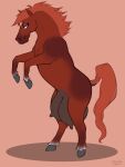  3:4 anatomically_correct big_breasts breasts equid equine female feral flowing_tail hi_res horse horse_tail huge_breasts looking_back mammal mane on_hind_legs rainstorm_(marefurryfan) sammehchub solo 