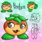 ^w^ armless brown_body brown_eyes budgie_(wdkinc) butterfly_pattern curly_hair elemental_creature eyelashes feet female feral flora_fauna glistening glistening_eyes goombud gradient_background green_feet green_hair green_pawpads hair leaf leaf_hair looking_aside looking_at_viewer mario_bros multiple_poses nintendo overbite pawpads paws pink_background plant plant_hair pose pseudo_hair round_body shocked simple_background smile solo standing super_mario_maker_2 tiptoes turquoise_background walking wdkinc