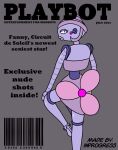  english_text female hi_res inprogress machine magazine parody robot solo text 