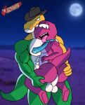 abs accessory ahegao anal anal_penetration anthro balls bedroom_eyes belly big_balls big_butt big_penis blue_necktie blurred_background blush butt candy carrying_another carrying_partner carrying_position clothing cowboy_hat crocodile crocodilian dessert digital_drawing_(artwork) digital_media_(artwork) dinosaur duo erection food food_creature gameoverse genitals glans glitch_productions gobbles_(gameoverse) green_body gummigoo_(tadc) gummy_(food) gummy_creature hand_on_butt hat headgear headwear hi_res huge_penis lazyken learnosaurus living_candy looking_pleasured male male/male mixed_media mostly_nude multicolored_body narrowed_eyes navel necktie night nude_anthro nude_male open_mouth pecs penetration penis photo_background photography_(artwork) pink_body prehistoric_species pupils purple_pupils reptile scalie seductive shortstack shortstack_male size_difference tail the_amazing_digital_circus two_tone_body yellow_body
