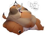  2020 anthro bdsm belly belly_overhang big_belly big_breasts big_butt big_moobs blush bondage bound breasts breath brown_body brown_fur butt canid canine canis chubby_cheeks dewlap_(anatomy) dialogue digital_drawing_(artwork) digital_media_(artwork) domestic_dog double_chin english_text featureless_breasts feeding_tube force_feeding forced fupa fur grey_body grey_fur hi_res huge_breasts huge_butt huge_thighs hyper hyper_butt hyper_thighs inner_ear_fluff love_handles male mammal medical_instrument moobs morbidly_obese morbidly_obese_anthro morbidly_obese_male multicolored_body multicolored_fur navel nude obese obese_anthro obese_male okaeri overweight overweight_anthro overweight_male panting pawpads sagging_breasts scientific_instrument shaded simple_background sitting solo sound_effects speech_bubble stretch_marks swallowing tail_motion tailwag text thick_arms thick_thighs tuft white_background white_body white_fur 